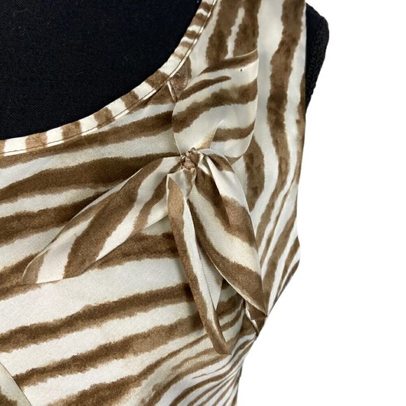 Vintage Y2K Satin Blouse, Sleeveless Tiger Print Top - Picture 7 of 9